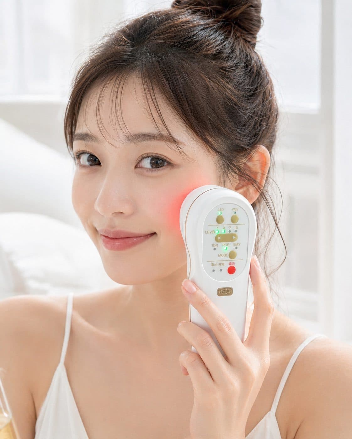 TILLET W-GEAR を顔に使用しているところ
